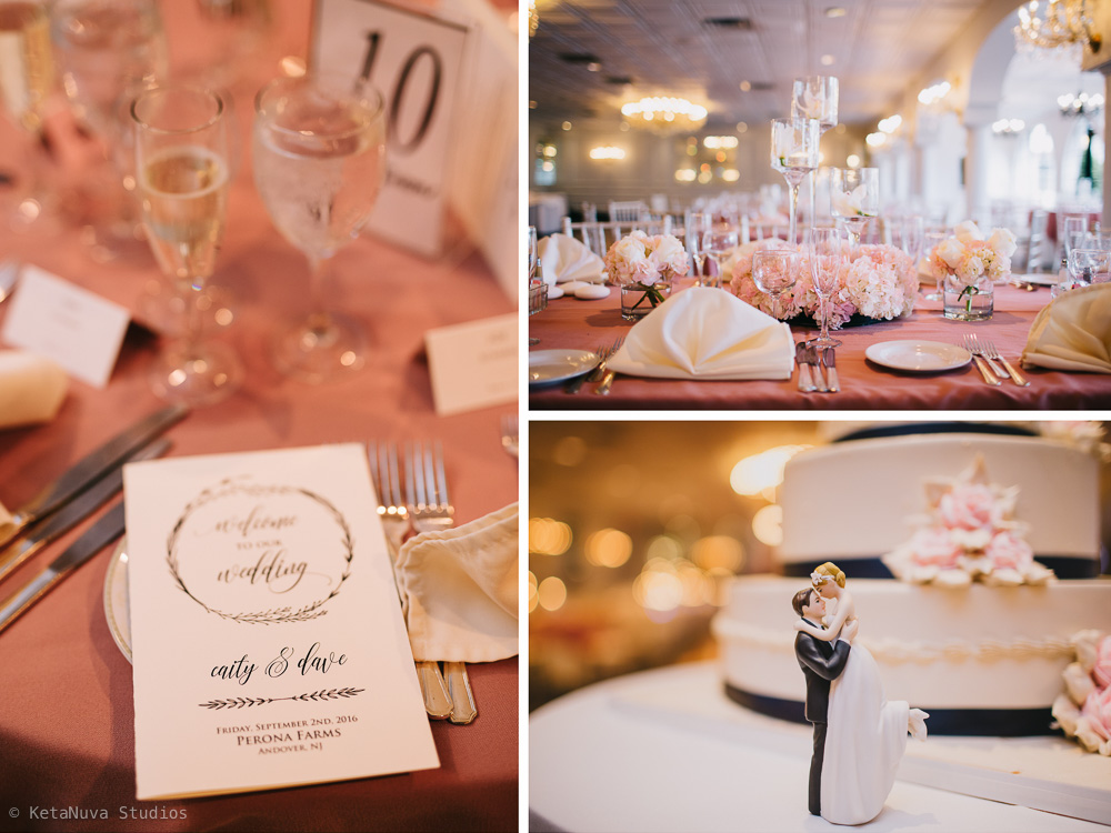 Perona Farms wedding - table decorations. 