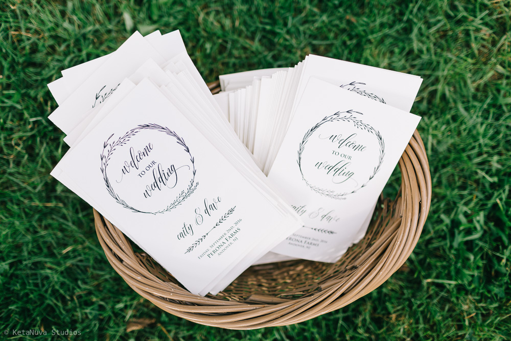 Perona Farms wedding - the invitation cards