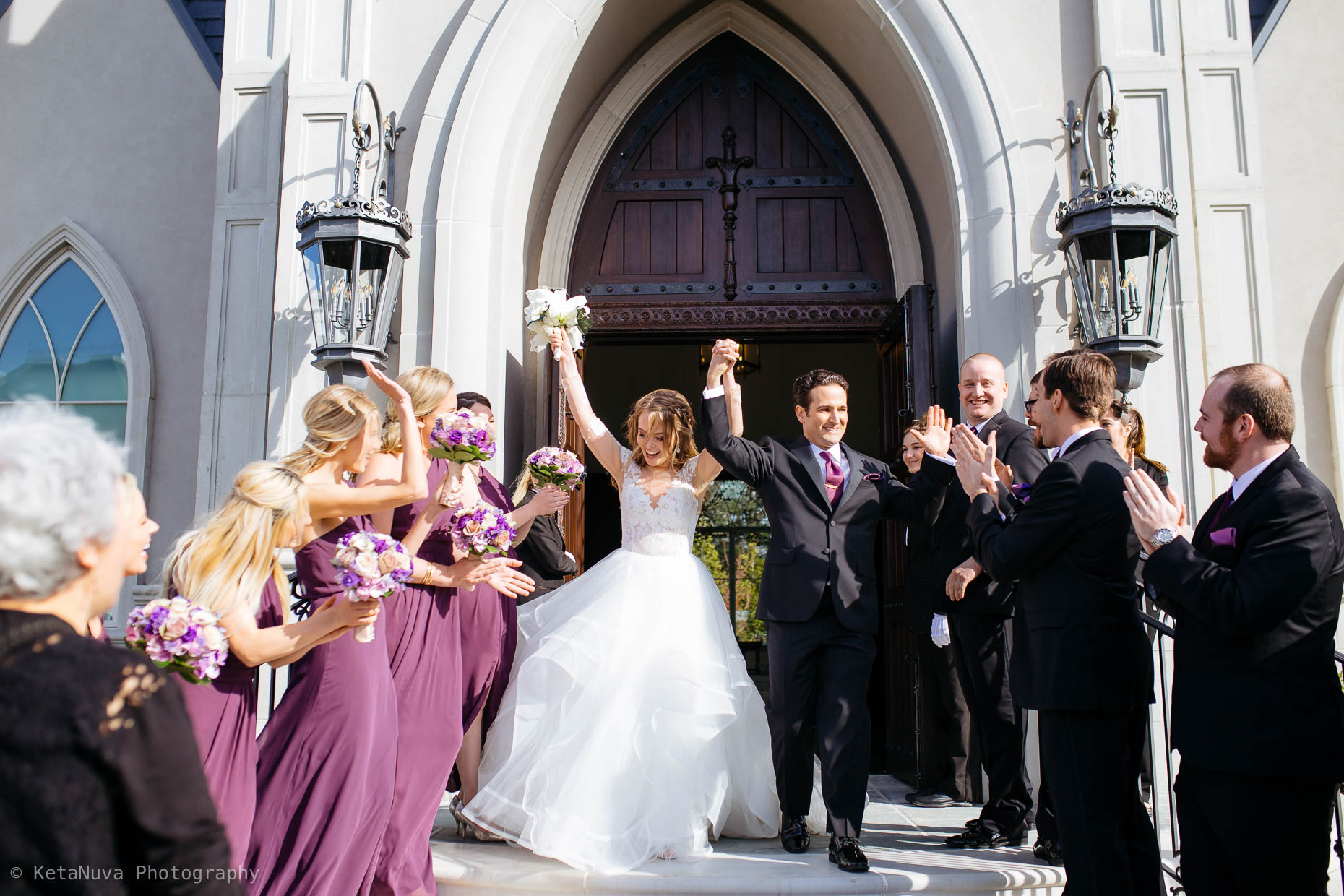 The joy and the happiness right after the wedding 