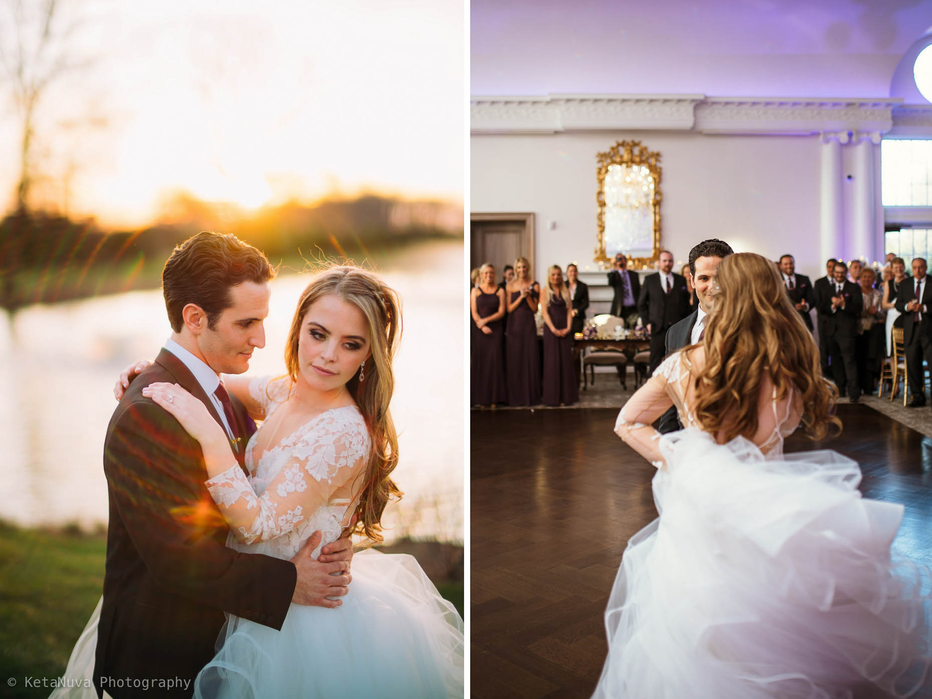 Beautiful afternoon photo at the Park Chateau Estate in New Jersey during a spring wedding. 